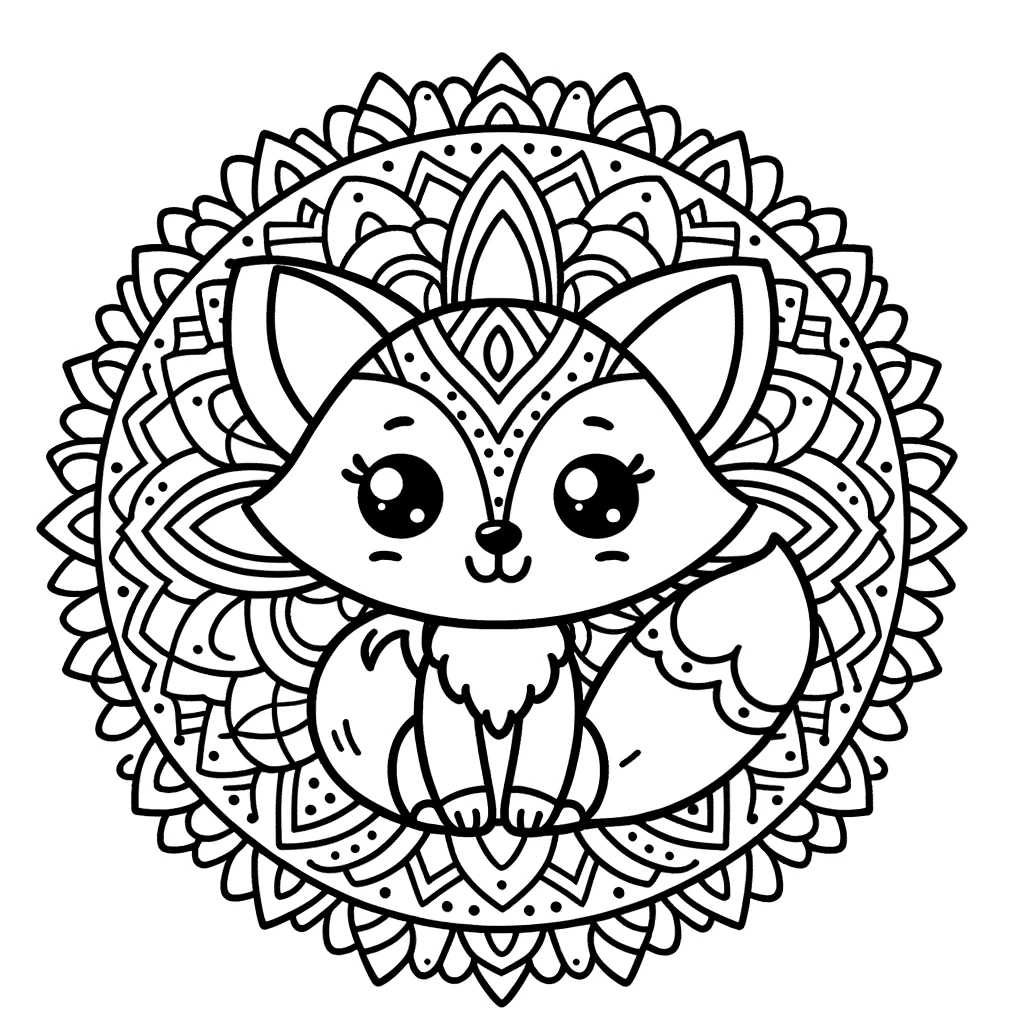 ausmalbilder fuchs mandala - 2