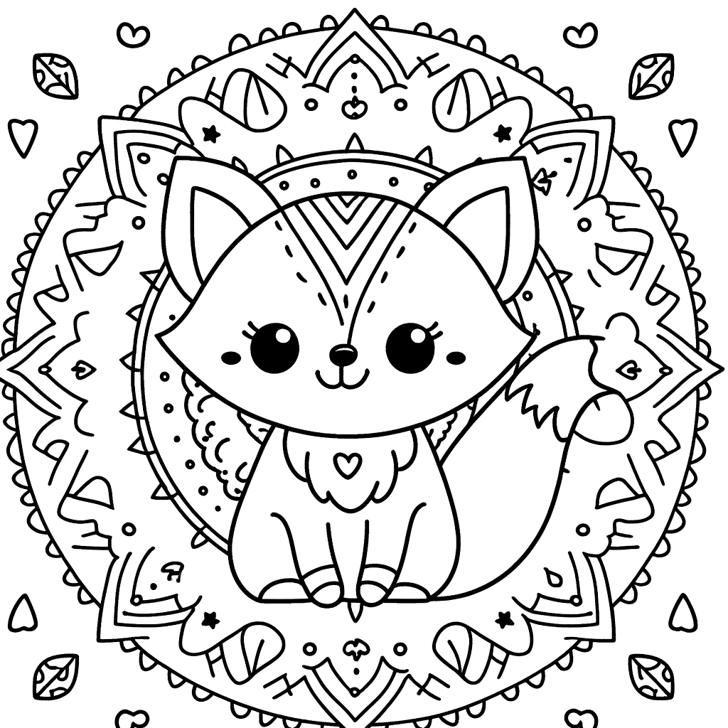 ausmalbilder fuchs mandala