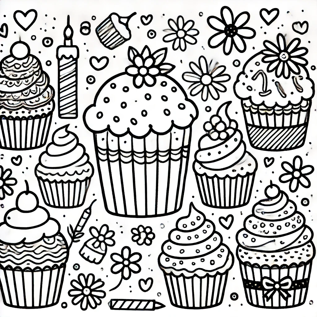 ausmalbilder cupcake - 1