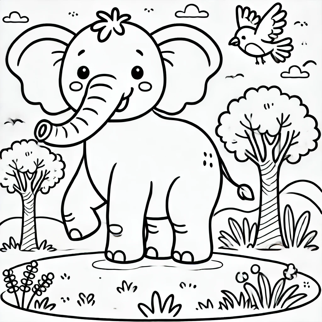 elefant ausmalbild - 1