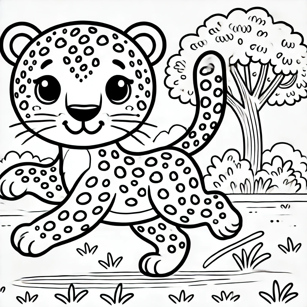 leopard ausmalbild - 1